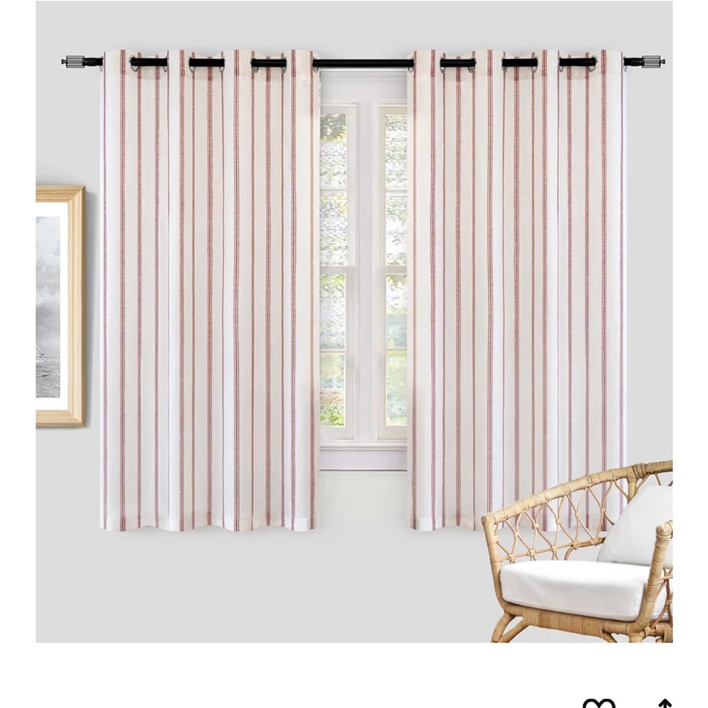 Striped Red Curtains